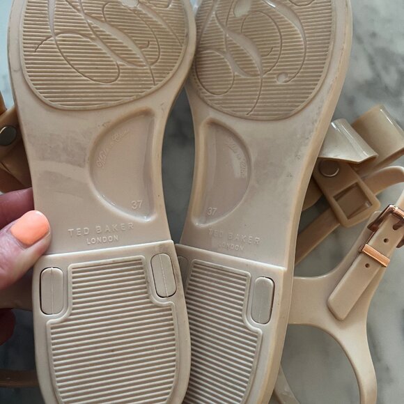 Ted Baker Jelly Ankle Strap Sandals with Bow - Size 7 - Picture 5 of 6
